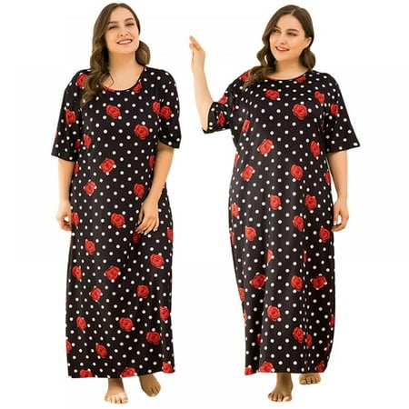 Monfince Women Retro Wave Point Large Size Pajamas Long Ladies Short-sleeve Floral Casual Nightdress
Monfince Women Retro Wave Point Large Size Pajamas Long Ladies Short-sleeve Floral Casual Nightdress