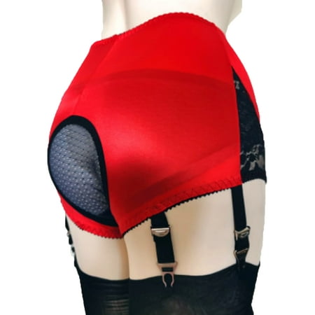 GuliriFei Women Lingerie High Waist Lace See-through Garter Panties