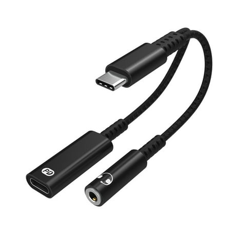 2-in-1 USB C to 3.5mm Audio Adapter and Charger - Simultaneous Audio and Fast Charging,black
2-in-1 USB C to 3.5mm Audio Adapter and Charger - Simultaneous Audio and Fast Charging,black