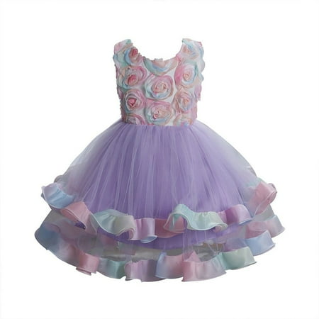 Kukoosong Toddler Baby Girls Dress Floral Formal Princess Party Tulle Tiered Full Dress Purple 120
Kukoosong Toddler Baby Girls Dress Floral Formal Princess Party Tulle Tiered Full Dress Purple 120