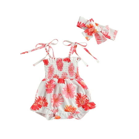 Nokpsedcb Infants Girls Floral Romper Elastic Lace Up Sleeveless Little Jumpsuit Outfits Pink 6-12 Months
Nokpsedcb Infants Girls Floral Romper Elastic Lace Up Sleeveless Little Jumpsuit Outfits Pink 6-12 Months