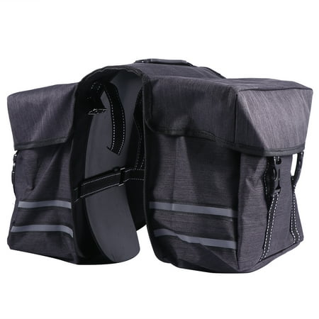 Multifunctional Double Tail Bag Large Capacity Cycling Back Seat Bag Carrier Bag for Bike Mountain Bike (Black)