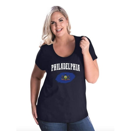 Philadelphia Pennsylvania Women's Curvy Plus Size Scoopneck Tee