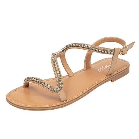 Women Sandals Summer New Pattern Fashion Rhinestone Decorative Buckle Strap Flat Bottom Comfortable Large Roman Sandals
Women Sandals Summer New Pattern Fashion Rhinestone Decorative Buckle Strap Flat Bottom Comfortable Large Roman Sandals