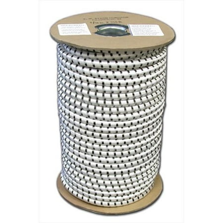 125 in. x 50 ft. Elastic Bungee Shock Cord in White and Black