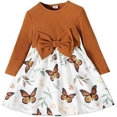 PatPat Toddler Girl Floral Leaf/Butterfly Print Splice Bowknot Design Long-sleeve Dress
PatPat Toddler Girl Floral Leaf/Butterfly Print Splice Bowknot Design Long-sleeve Dress