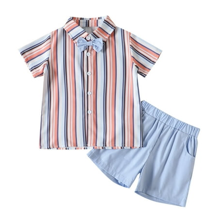 Kids Sets Clothing For Toddler Boys Striped Printed Turn-Down Collar Short Sleeve Tops Shorts Child Gentleman Outfits Dailywears Comfortable Loose Fittness Sets
Kids Sets Clothing For Toddler Boys Striped Printed Turn-Down Collar Short Sleeve Tops Shorts Child Gentleman Outfits Dailywears Comfortable Loose Fittness Sets