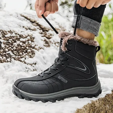 Men‘s Outdoor Snow Boots Leather Wear-resistant Warm Fleece Comfortable Anti-skid Hiking Boots Tactical Military Boots Winter
Men‘s Outdoor Snow Boots Leather Wear-resistant Warm Fleece Comfortable Anti-skid Hiking Boots Tactical Military Boots Winter