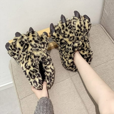 CoCopeanut Designer Leopard Claw Home Slippers Women Animal Woman Winter Plush Indoor Shoes Slides Female Bear Paw Bedroom Plush Slippers
CoCopeanut Designer Leopard Claw Home Slippers Women Animal Woman Winter Plush Indoor Shoes Slides Female Bear Paw Bedroom Plush Slippers