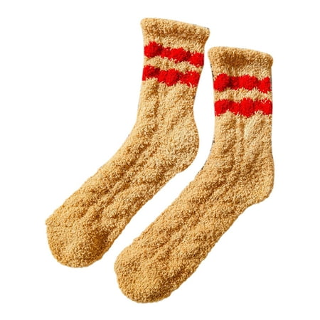 Women Coral Velvet Fuzzy Slipper Socks Solid Color Double Striped Sleep Hosiery
Women Coral Velvet Fuzzy Slipper Socks Solid Color Double Striped Sleep Hosiery