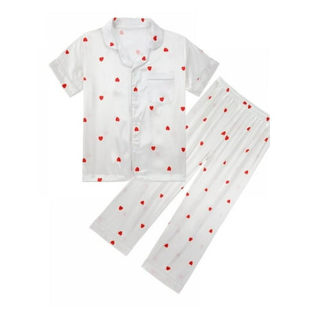 Baozhu Kids Toddler Baby Girl Boy Satin Pajamas Set Short Sleeve Button Down Pajama Shirt Top+Shorts Bottoms Sleepwear Outfits (5-14T)
Baozhu Kids Toddler Baby Girl Boy Satin Pajamas Set Short Sleeve Button Down Pajama Shirt Top+Shorts Bottoms Sleepwear Outfits (5-14T)