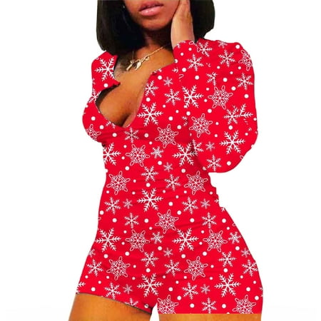 Women V Neck Button Down Funny Print Jumpsuit Rompers Pajamas Stretch Short Bodysuits
Women V Neck Button Down Funny Print Jumpsuit Rompers Pajamas Stretch Short Bodysuits