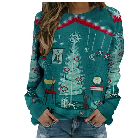 Graphic Holiday Sweatshirt for Womens Casual Bright Round Neck Shirt Long Sleeve Autumn Pullover Tees
Graphic Holiday Sweatshirt for Womens Casual Bright Round Neck Shirt Long Sleeve Autumn Pullover Tees