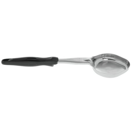 Vollrath Jacob s Pride™ 5 oz Oval Stainless Steel Solid Spoodle® Utensil with Black Handle - 14 1/16 L