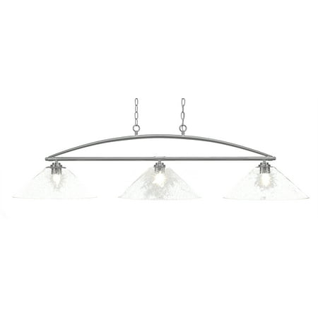 Marquise 3 Light Bar In Brushed Nickel Finish With 16 Clear Bubble Glass