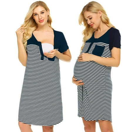 PEONAVET Women s Labor/Delivery/Maternity Nursing Nightgown for Breastfeeding Sleepwear Short Sleeve Pocket Striped Nursing Dress For Breastfeeding - Summer Savings Clearance
PEONAVET Women s Labor/Delivery/Maternity Nursing Nightgown for Breastfeeding Sleepwear Short Sleeve Pocket Striped Nursing Dress For Breastfeeding - Summer Savings Clearance