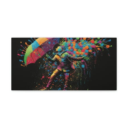 Barbara J Let It Rain 24” x 10” Cotton Canvas Wall Art Digital Print