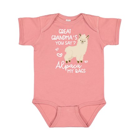 Inktastic Great Grandma s You Say Alpaca My Bags Gift Baby Boy or Baby Girl Bodysuit
Inktastic Great Grandma s You Say Alpaca My Bags Gift Baby Boy or Baby Girl Bodysuit