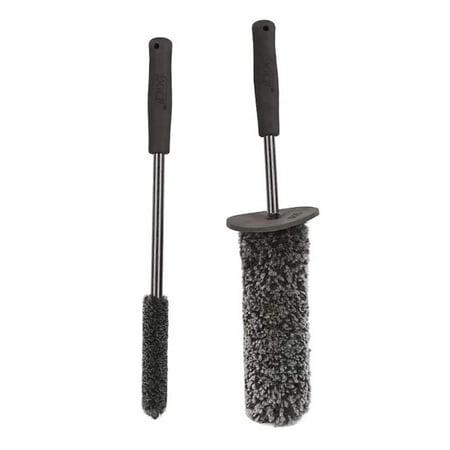 MOUIND 2Pcs Car Wheel Rim Brush Kit Car Cleaning Brush Fiber Rod Sets Fiber Cleaning Brush Long Handle Cleaning Brush for Clean Dirty Tire