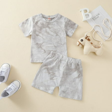 Yubatuo Toddler Baby Boy Girl Outfit TieDye Short Sleeve T-Shirt Shorts 2PC Clothes Set White 110
Yubatuo Toddler Baby Boy Girl Outfit TieDye Short Sleeve T-Shirt Shorts 2PC Clothes Set White 110