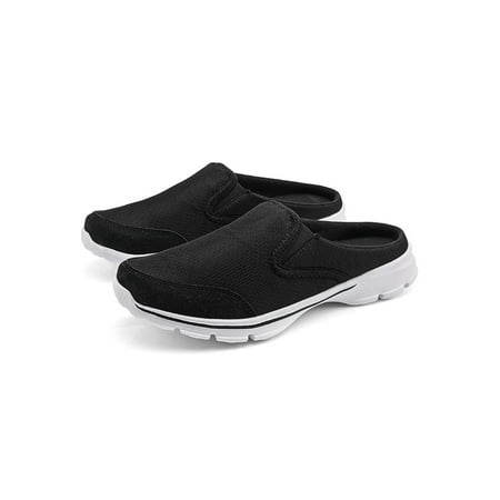 

Eloshman Womens Flats Closed Toe Casual Shoes Slip On Clogs&Mules Driving Breathable Lightweight Walking Shoe Comfort Slides Black 8