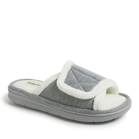 Dearfoams Women s Orla Adjustable Sweatshirt Slide Slippers