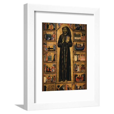 Altarpiece with Life of Saint Francis of Assisi Framed Print Wall Art By Tuscan School