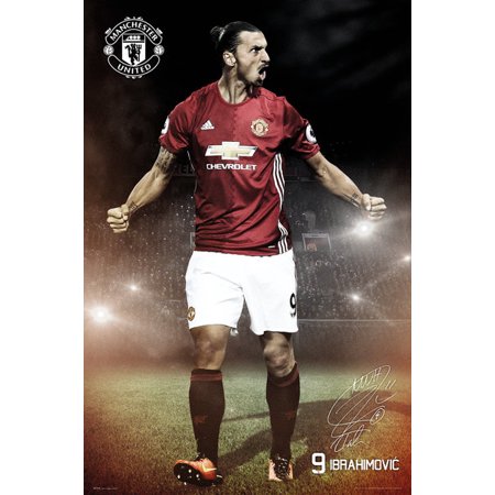 Manchester United - Soccer Poster / Print (Ibrahimovic - Season 2016 / 2017) (Size: 24" x 36") (Poster & Poster Strip Set)