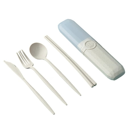 Warkul 4 Pcs Dinnerware Fork Chopstick Cutter Spoon Food Grade Material High Temperature Resistant Solid Color Smooth No Deformation Portable Tableware Set with Storage Box
Warkul 4 Pcs Dinnerware Fork Chopstick Cutter Spoon Food Grade Material High Temperature Resistant Solid Color Smooth No Deformation Portable Tableware Set with Storage Box