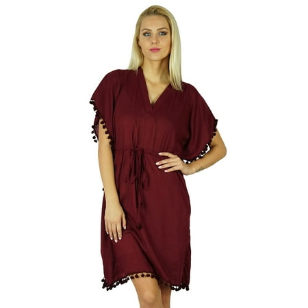Bimba Women Cotton Kaftan With Pom Pom Tassels Short Caftan Beach Coverup
Bimba Women Cotton Kaftan With Pom Pom Tassels Short Caftan Beach Coverup
