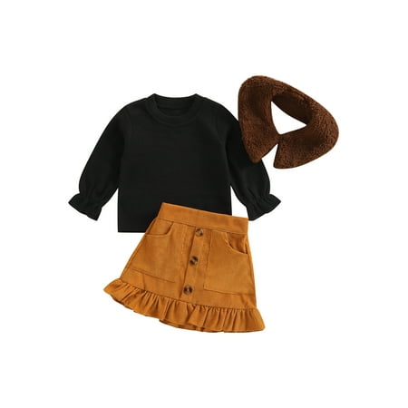 EYIIYE Kids Girls Autumn Solid Color Plush Neck Long Sleeve Loose Pullover Tops + Pockets Buttons Ruffle Skirt 3Pcs Set 2-7 Years
EYIIYE Kids Girls Autumn Solid Color Plush Neck Long Sleeve Loose Pullover Tops + Pockets Buttons Ruffle Skirt 3Pcs Set 2-7 Years