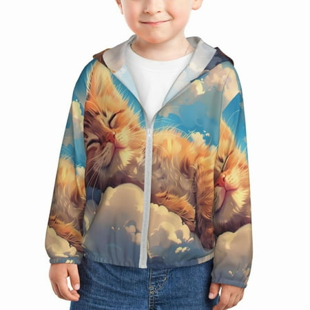 Lukts Cloud Sleeping Cat Print Children s Long-Sleeved Sun Protection Clothing Hooded Sweatshirts for Boys and Girls Outdoor Sports-18 Months
Lukts Cloud Sleeping Cat Print Children s Long-Sleeved Sun Protection Clothing Hooded Sweatshirts for Boys and Girls Outdoor Sports-18 Months