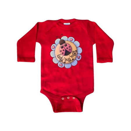 Inktastic Ladybug Hugs with Flower Gift Baby Boy Long Sleeve Bodysuit