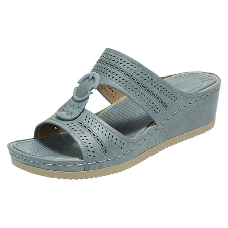 MIASHUI Womens Sandals Shoes Wedge Thick Soled Slippers Hollow Bohemian Beach Sandals for Women Casual Summer Shoes Blue 7.5
MIASHUI Womens Sandals Shoes Wedge Thick Soled Slippers Hollow Bohemian Beach Sandals for Women Casual Summer Shoes Blue 7.5