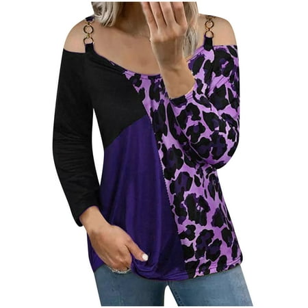 Ziloco Women Fashion Leopard Pattern Stitching Strapless Long Sleeve T-Shirt V-neck Top nursing tops black corset tops for women Purple XXL
Ziloco Women Fashion Leopard Pattern Stitching Strapless Long Sleeve T-Shirt V-neck Top nursing tops black corset tops for women Purple XXL