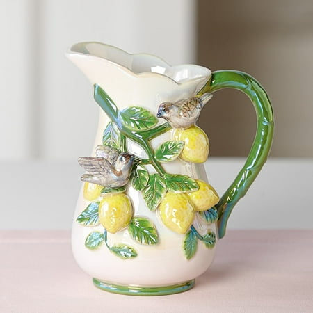 ONLY 1-Iridescent Glazed Pitcher Vases-Lemons