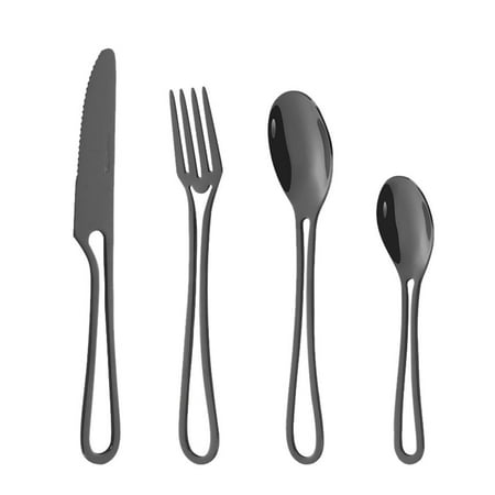 4Pcs Western Steak Knife Stainless Steel Coffee Spoons Cutlery Set Flatware Dessert Cake Fruit Forks BLACK
4Pcs Western Steak Knife Stainless Steel Coffee Spoons Cutlery Set Flatware Dessert Cake Fruit Forks BLACK