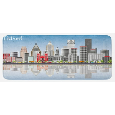 Detroit Kitchen Mat Detroit Skyline with Skyscrapers and Modern Buildings Clear Sky Water Reflection Plush Decorative Kitchen Mat with Non Slip Backing 47 X 19 Multicolor by Ambesonne
Detroit Kitchen Mat Detroit Skyline with Skyscrapers and Modern Buildings Clear Sky Water Reflection Plush Decorative Kitchen Mat with Non Slip Backing 47 X 19 Multicolor by Ambesonne