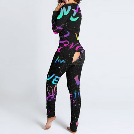 Women Print Long Sleeve Button Flap Nightwear Jumpsuit Bodysuit Playsuit Romper
Women Print Long Sleeve Button Flap Nightwear Jumpsuit Bodysuit Playsuit Romper