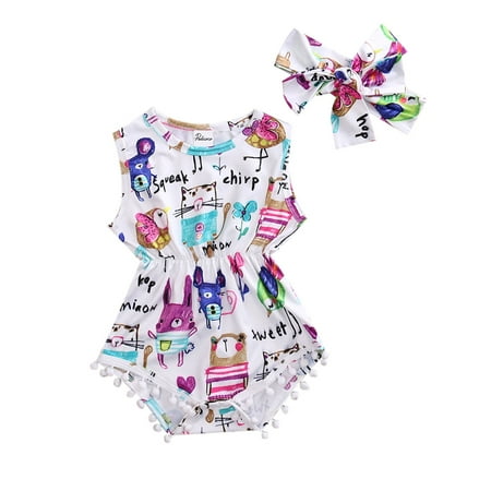 Newborn Toddler Girls Sleeveless Pompom Tassel Romper Bodysuit with Headband Floral Jumpsuit Outfit Set
Newborn Toddler Girls Sleeveless Pompom Tassel Romper Bodysuit with Headband Floral Jumpsuit Outfit Set