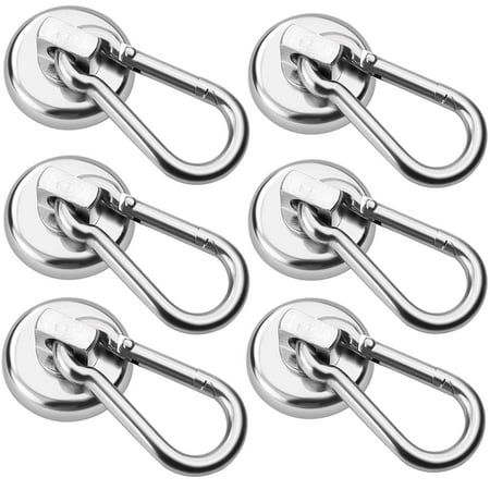 25MM Magnetic Hooks Heavy Duty Neodymium Magnetic Hooks with Swivel Carabiner Hook Great for Your Refrigerator and Other Magnetic Surfaces Pack of 6
25MM Magnetic Hooks Heavy Duty Neodymium Magnetic Hooks with Swivel Carabiner Hook Great for Your Refrigerator and Other Magnetic Surfaces Pack of 6