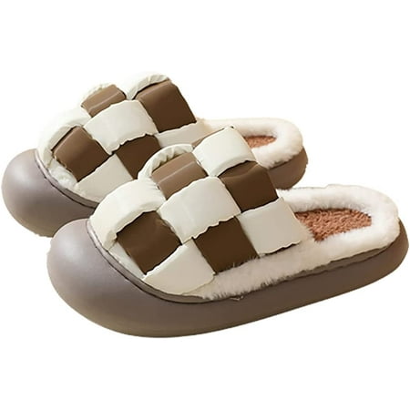 CoCopeanut Unisex Football Slippers Warm Down Upper Cozy Plush Lined House Slippers for Indoor Outdoor