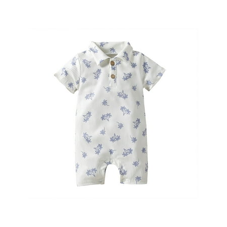 Amuver Baby Boys Girls Jumpsuit Short Sleeve Turn-down Collar Coconut Tree Print Romper for Toddlers
Amuver Baby Boys Girls Jumpsuit Short Sleeve Turn-down Collar Coconut Tree Print Romper for Toddlers