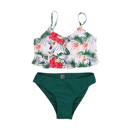 Rovga Swimsuit For Girls Middle Kids Sports Swimsuit Flowers Leaves Printed Tops Solid Color Panties Bikini Split Summer Swimsuit Set
Rovga Swimsuit For Girls Middle Kids Sports Swimsuit Flowers Leaves Printed Tops Solid Color Panties Bikini Split Summer Swimsuit Set