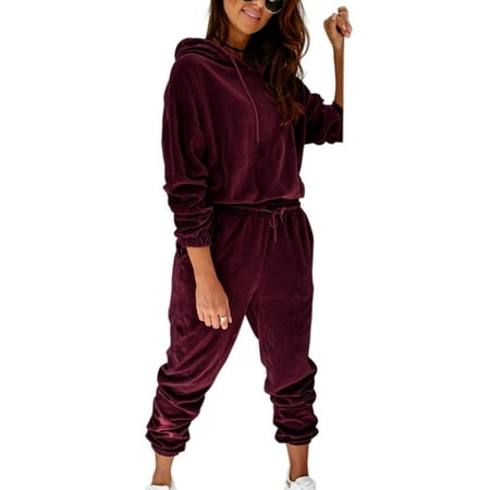 Lumento Women Velvet Pajamas Set Casual Plain Hoodies and Pants Sleepwear Loungewear
Lumento Women Velvet Pajamas Set Casual Plain Hoodies and Pants Sleepwear Loungewear