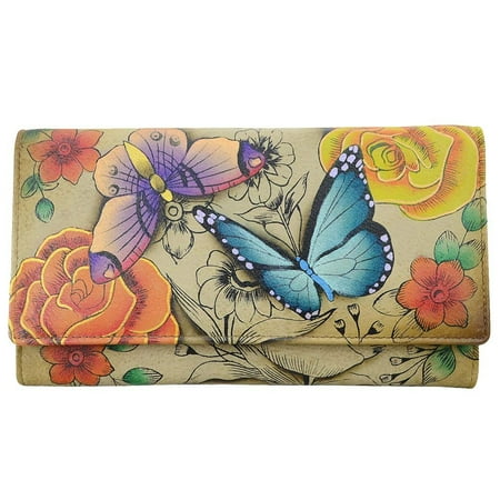 Anna Anuschka Handpainted Trifold Wallet - -