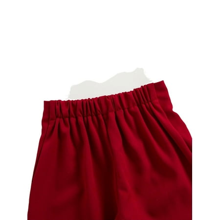 Casual Plain Straight Leg Burgundy Toddler Girls Shorts (Girl s)
