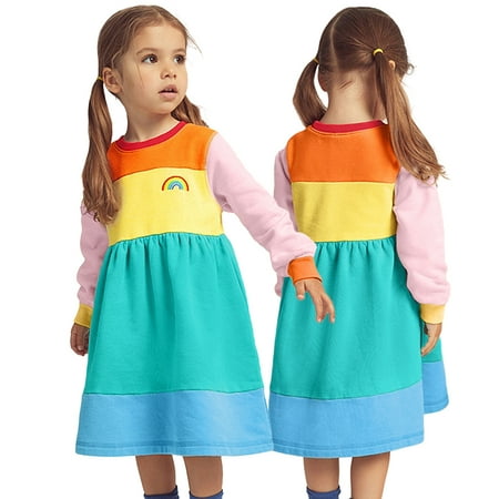 AJZIOJIRO Baby Girls Autumn Sweatshirts Dress Casual Pullover Shirts Rainbow Long Sleeve Dress Onesies Tutu Skirt for Toddler Kids 1-8Y
AJZIOJIRO Baby Girls Autumn Sweatshirts Dress Casual Pullover Shirts Rainbow Long Sleeve Dress Onesies Tutu Skirt for Toddler Kids 1-8Y