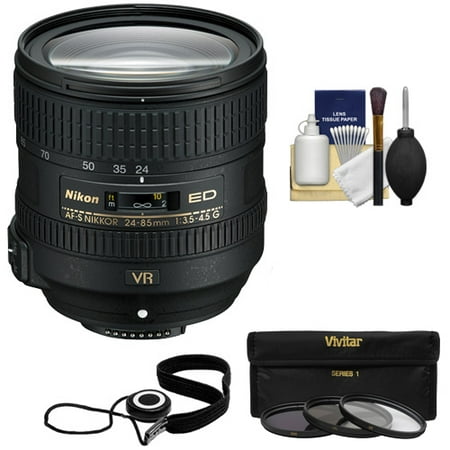 Nikon 24-85mm f\/3.5-4.5G VR ED AF-S Nikkor-Zoom Lens + 3 UV\/FLD\/CPL Filters Kit for D3200, D3300, D5300, D5500, D7100, D7200, D750, D810 Cameras
