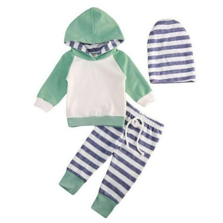 Lovebay Toddler Baby Boy Outfits Long Sleeve Hoodie Sweatshirt And Stripe Pant Hat Set 3PC Clothes Set 0-24 Months
Lovebay Toddler Baby Boy Outfits Long Sleeve Hoodie Sweatshirt And Stripe Pant Hat Set 3PC Clothes Set 0-24 Months